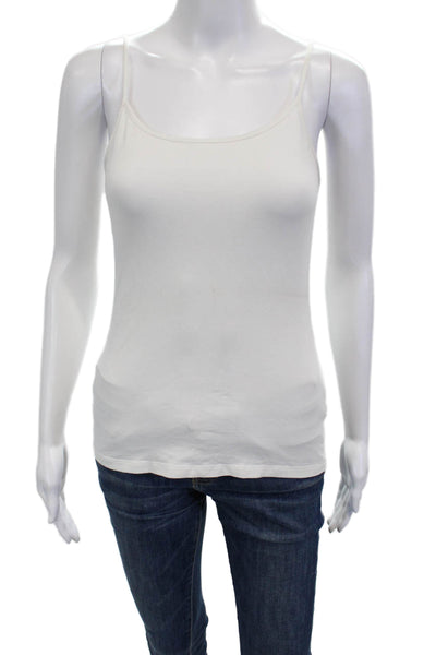 Saks Fifth Avenue Womens Camisole White Cotton Spandex Sleeveless Size S