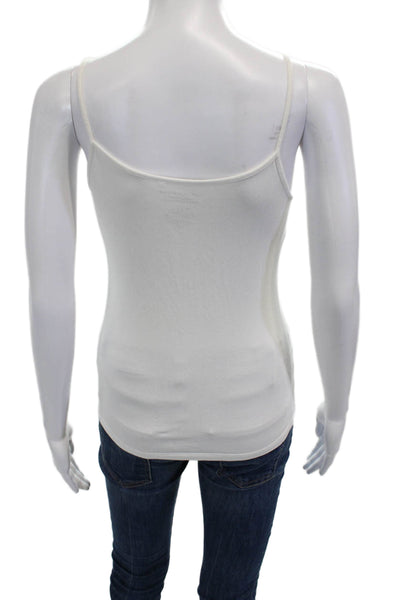 Saks Fifth Avenue Womens Camisole White Cotton Spandex Sleeveless Size S
