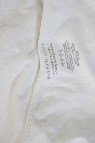 Saks Fifth Avenue Womens Camisole White Cotton Spandex Sleeveless Size S