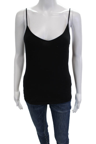 Saks Fifth Avenue Women Camisole V-Neck Sleeveless Black Cotton Spandex Size S