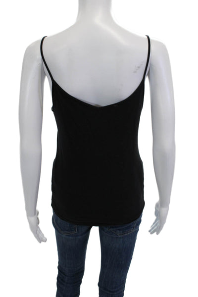 Saks Fifth Avenue Women Camisole V-Neck Sleeveless Black Cotton Spandex Size S