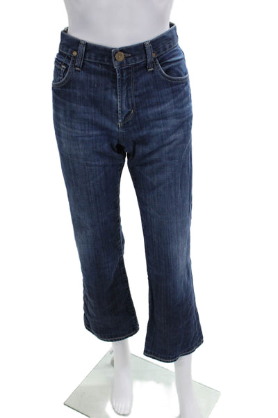 Citizens of Humanity Women Cropped Jeans Dark Blue Mid Rise Size 29