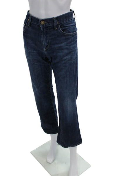 Citizens of Humanity Women Cropped Jeans Dark Blue Mid Rise Size 29