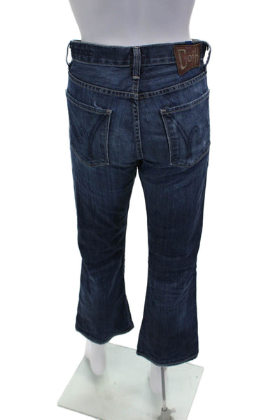 Citizens of Humanity Women Cropped Jeans Dark Blue Mid Rise Size 29