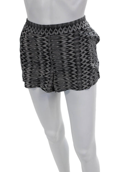 Joie Unisex Black 100% Silk Geometric Art Shorts Size S