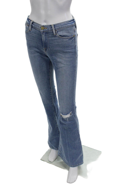 Frame Womens Bootcut Flared Light Blue Mid Rise Jeans Inseam 31 Size 25