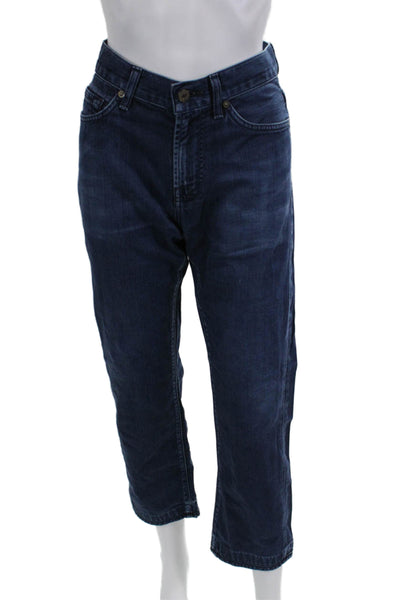 7 For All Mankind Mens Cropped Dark Blue Jeans Mid Rise Size 29