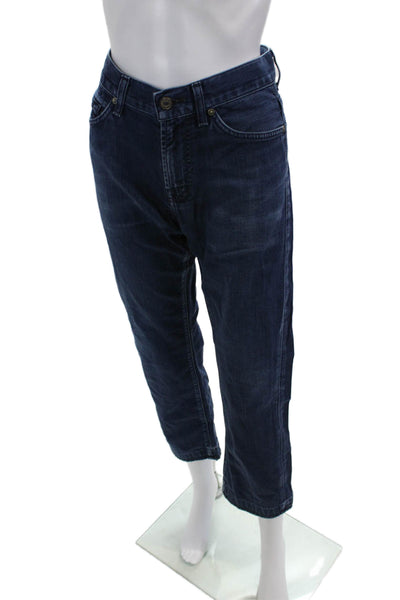 7 For All Mankind Mens Cropped Dark Blue Jeans Mid Rise Size 29