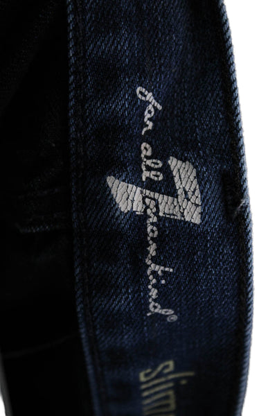7 For All Mankind Mens Cropped Dark Blue Jeans Mid Rise Size 29