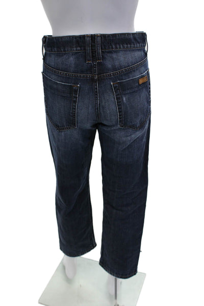 Joes Mens Cropped Straight Dark Blue Mid Rise Jeans Button Size 29