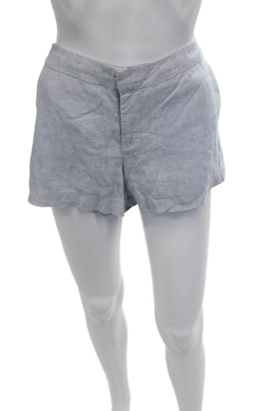 Joie Unisex Light Blue Linen Beach Shorts Button Closure Size 6