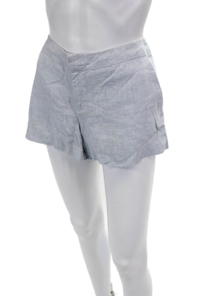 Joie Unisex Light Blue Linen Beach Shorts Button Closure Size 6