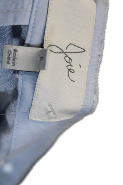 Joie Unisex Light Blue Linen Beach Shorts Button Closure Size 6