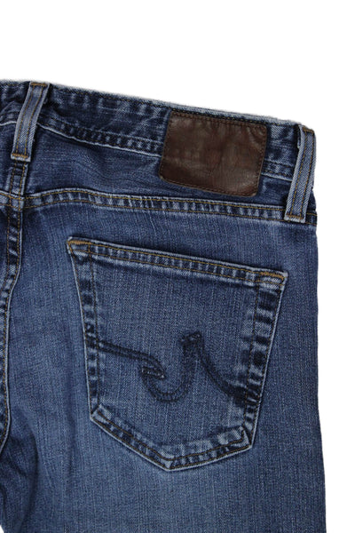 AG Mens Skinny Straight Jeans Blue Button Size 30