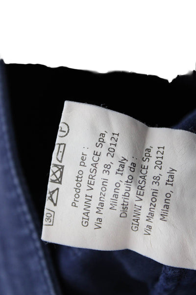 Young Versace Boys Flat Front Straight Leg Casual Pants Blue Size 8