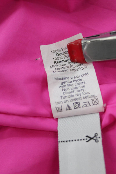 J Crew Women Puffer Quilted Vest Pink Argyle High Neck Zip Size S