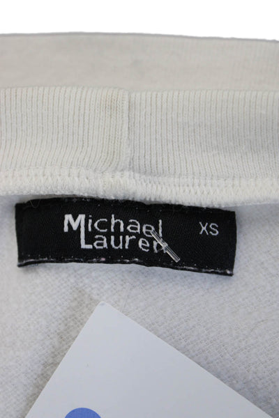 Michael Lauren Women Pullover Sweatshirts White Long Sleeve Crew Neck Size XS