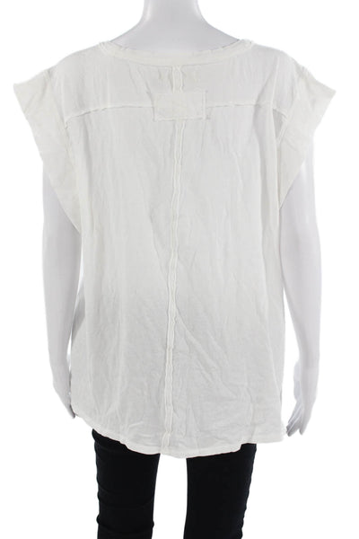 We The Free Womens Basic T-Shirt White Cotton Crew Neck Short Sleeve Size XS