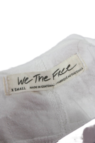 We The Free Womens Basic T-Shirt White Cotton Crew Neck Short Sleeve Size XS