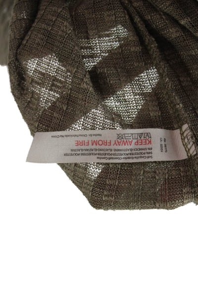 Intimately Free People Womens Army Green Long Sleeve Crewneck Tee Size S