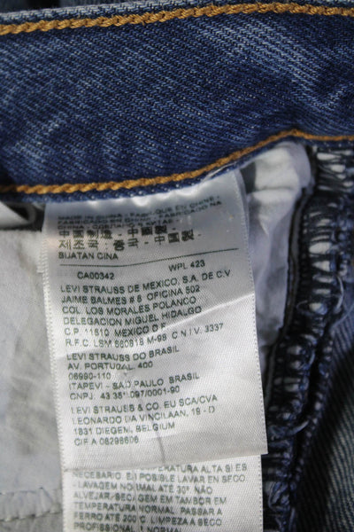 Levis Women Boyfriend Cropped Blue Denim Jeans High Rise Size 25