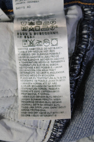 Levis Women Boyfriend Cropped Blue Denim Jeans High Rise Size 25