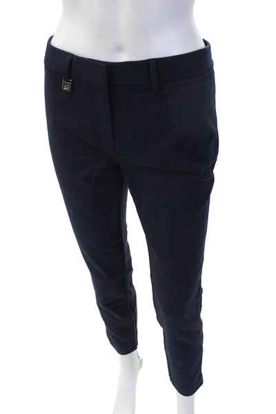 Karl Lagerfeld Women Ankle Dress Pants Dark Blue Cotton Blend Size 2