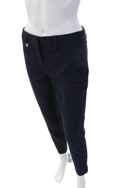 Karl Lagerfeld Women Ankle Dress Pants Dark Blue Cotton Blend Size 2