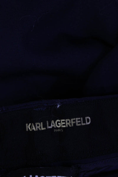 Karl Lagerfeld Women Ankle Dress Pants Dark Blue Cotton Blend Size 2