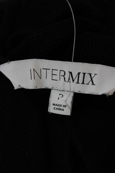 Intermix Womens Black V Neck Long Sleeve Bodysuit Poly Spandex Size PP