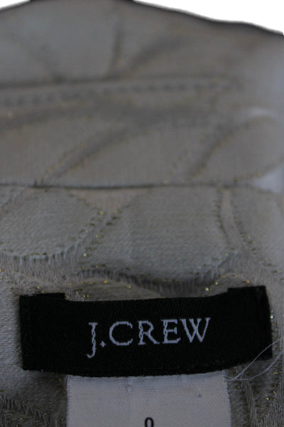 J Crew Womens Quilted Floral Collared Button Long Sleeve Jacket Beige Size 0