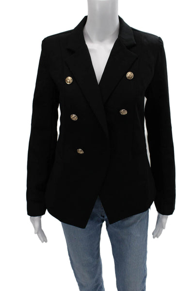 Do + Be Unisex Black Collared Classic Blazer Long Sleeve Polyester Size S