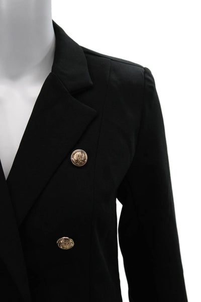 Do + Be Unisex Black Collared Classic Blazer Long Sleeve Polyester Size S