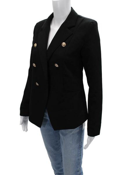 Do + Be Unisex Black Collared Classic Blazer Long Sleeve Polyester Size S