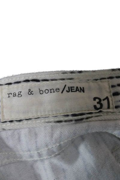 Rag & Bone Jean Unisex White Striped Beach Shorts Size 31