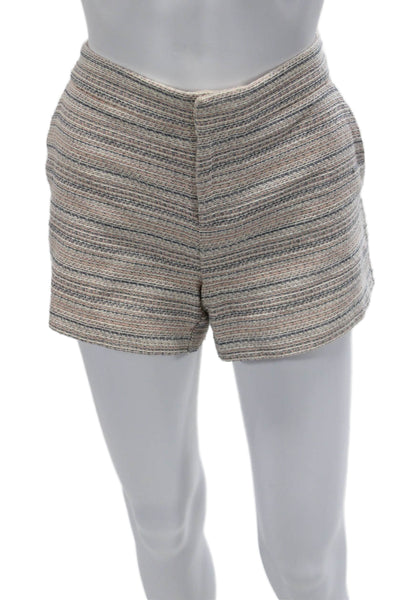 Joie Unisex Beige Striped Bohemian Zip Shorts Size 6