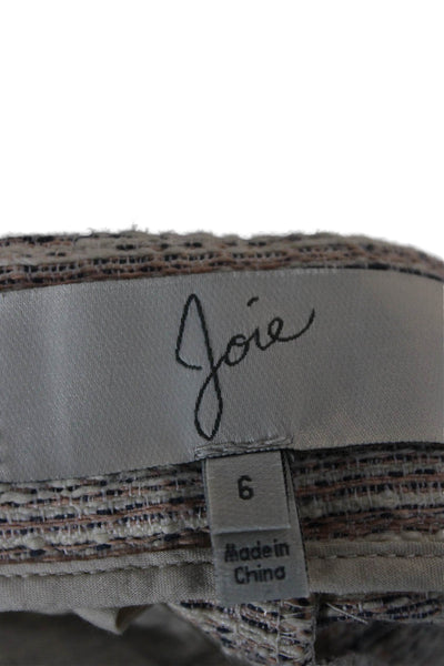 Joie Unisex Beige Striped Bohemian Zip Shorts Size 6