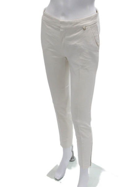 Zara Woman Womens Ankle Dress Pants White Polyester Blend Zip Size XS