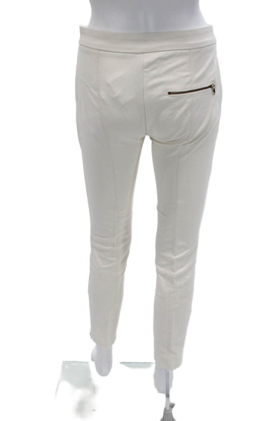 Zara Woman Womens Ankle Dress Pants White Polyester Blend Zip Size XS