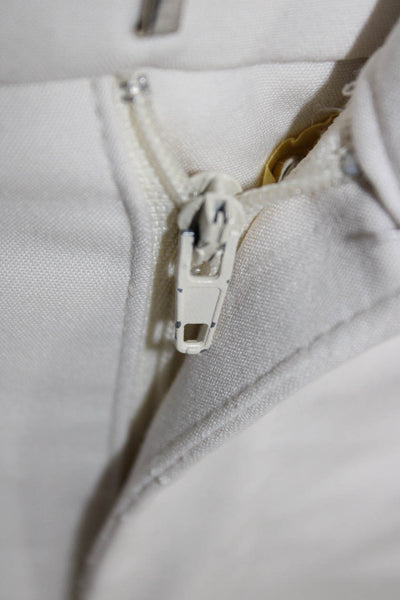 Zara Woman Womens Ankle Dress Pants White Polyester Blend Zip Size XS