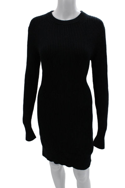 Michael Michael Kors Women Sweater Dress Black Long Sleeve Knee Length Size S