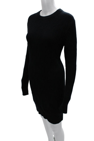 Michael Michael Kors Women Sweater Dress Black Long Sleeve Knee Length Size S