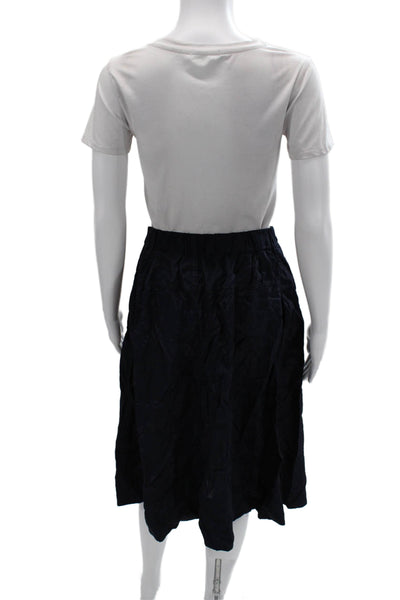 Proenza Schouler White Label Women A-Line Dark Blue Viscose Skirt Size 6