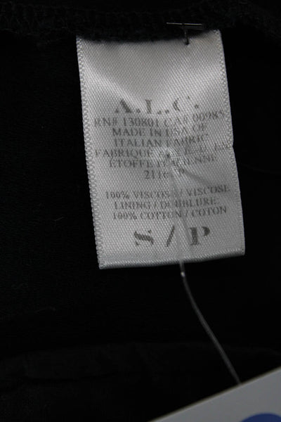 A.L.C. Womens Jumpsuit Black Short Sleeve Round Neck Petites Size S
