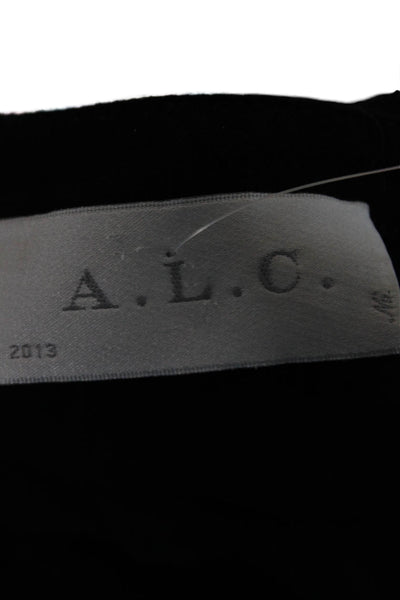 A.L.C. Womens Jumpsuit Black Short Sleeve Round Neck Petites Size S