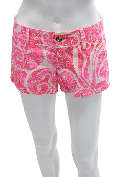 Lilly Pulitzer Unisex Chino Paisley Pink Shorts Size 0