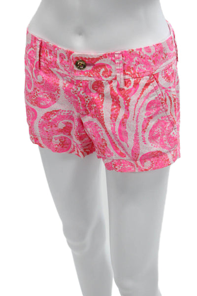 Lilly Pulitzer Unisex Chino Paisley Pink Shorts Size 0