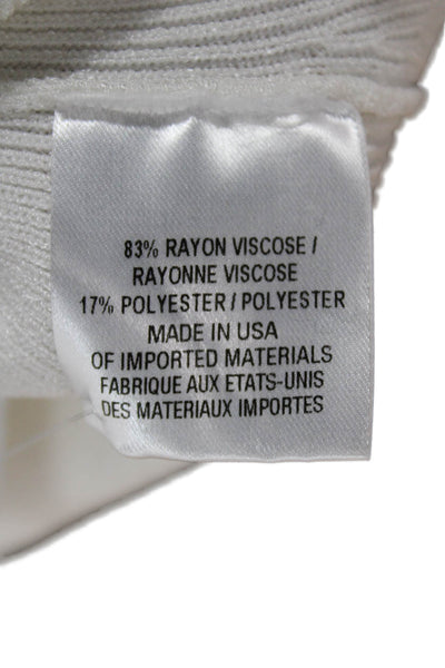Cushnie Et Ochs Womens Cotton Mock Neck Tie Sweater White Size M