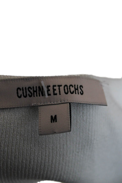 Cushnie Et Ochs Womens Cotton Mock Neck Tie Sweater White Size M