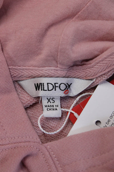 Wildfox Womens Pullover Hoodie Pink Long Sleeve Size XS